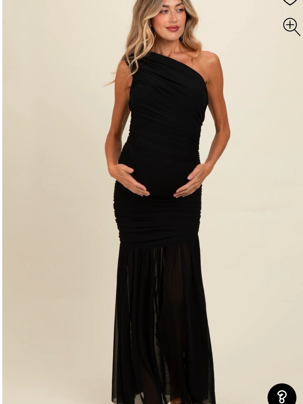 Pinkblush One-Shoulder Black Maternity Gown